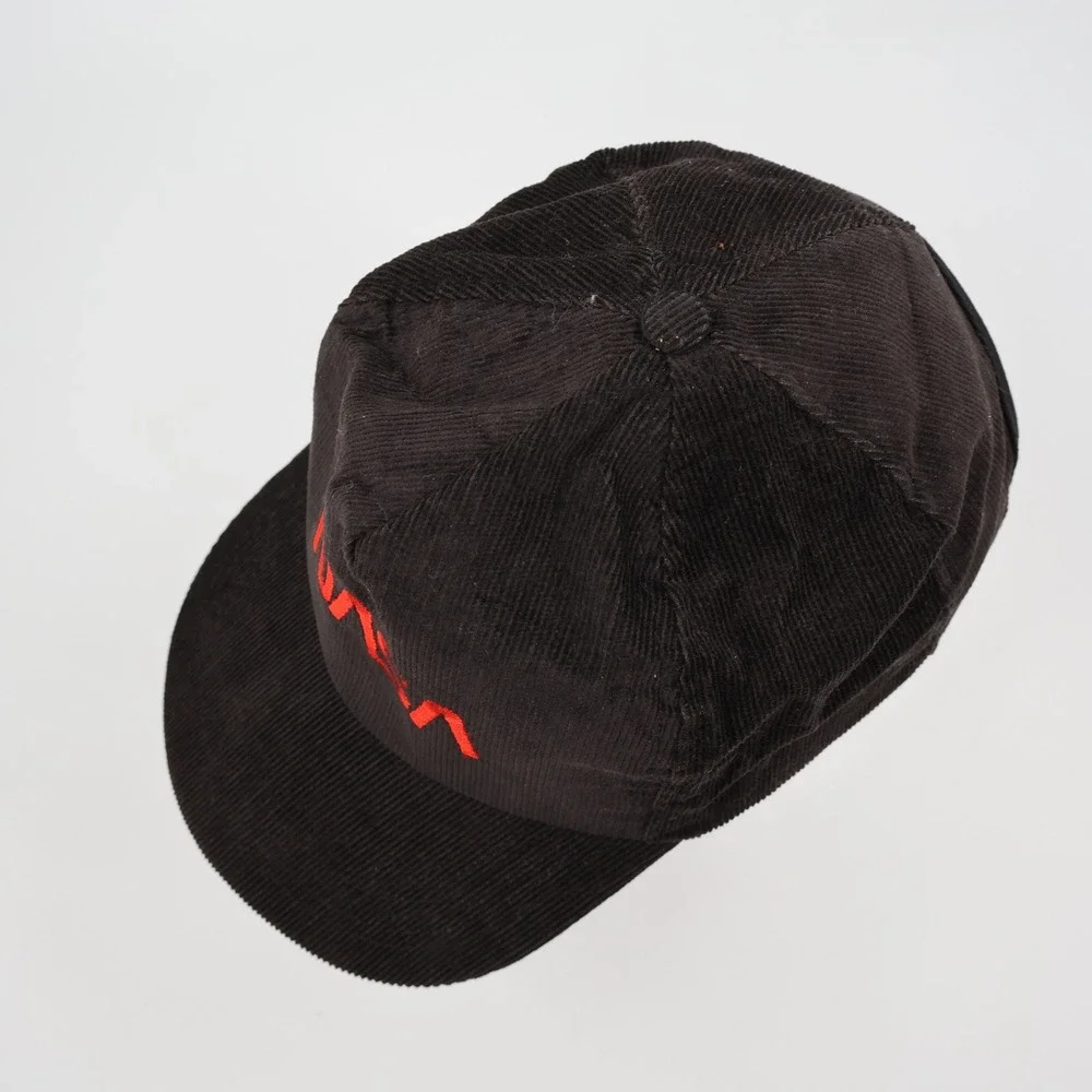NASA Corduroy AB‎ Emblems Hat Mens OSFM Brown Red Worm Logo Snapback Vintage USA